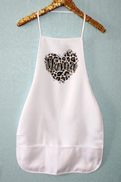 Mama Brown Leopard Heart Kitchen Graphic Apron