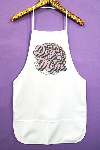 Pink Dog Mom Leopard Circle Kitchen Graphic Apron