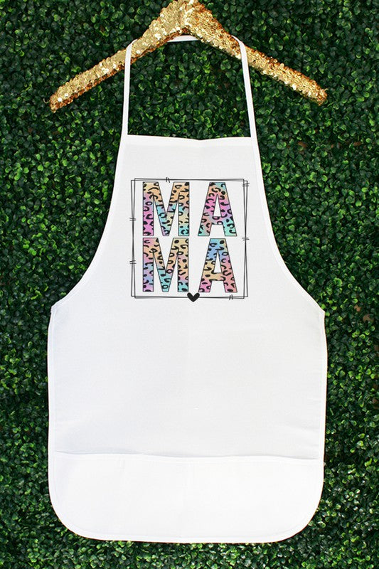 Colorful Leopard Mama Block Kitchen Graphic Apron