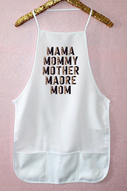 Leopard Mama Mommy Stack Kitchen Graphic Apron