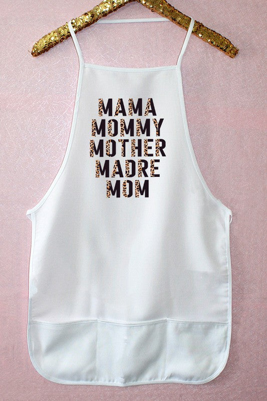 Leopard Mama Mommy Stack Kitchen Graphic Apron