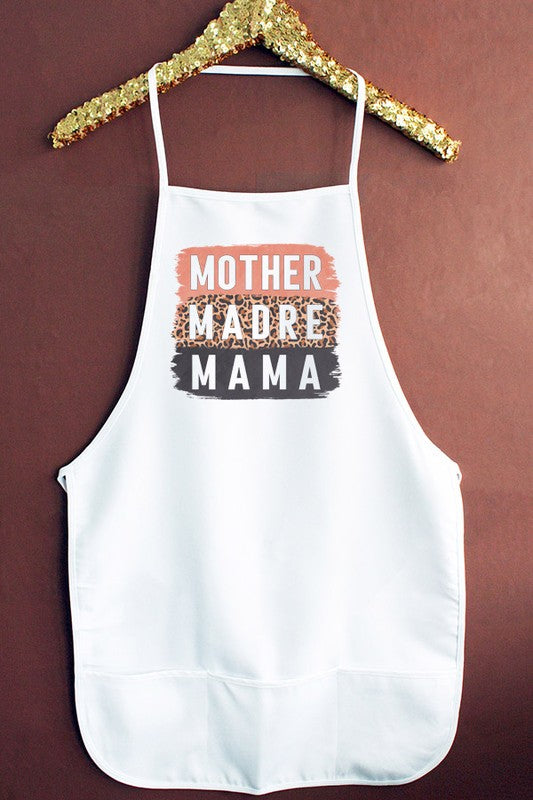 Mother Madre Mama Leop Block Kitchen Graphic Apron