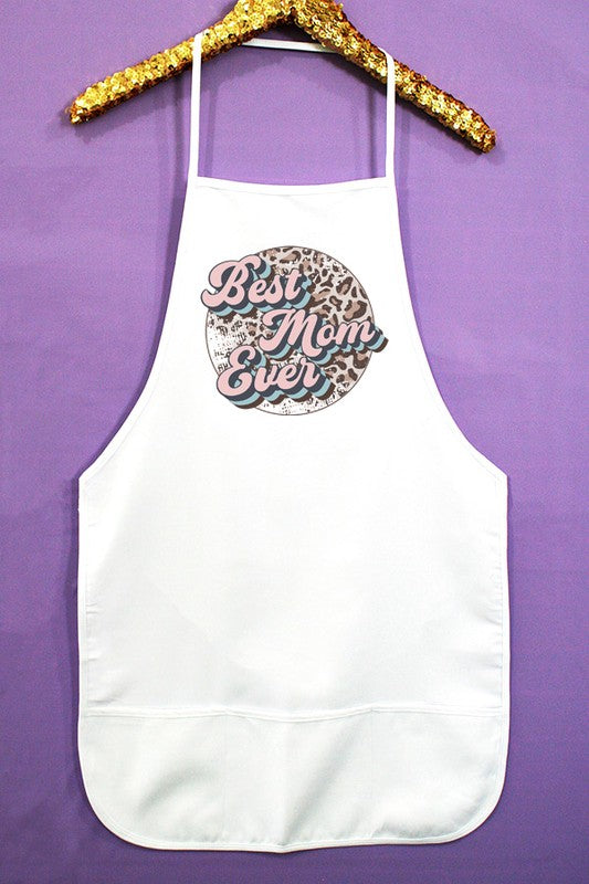 Best Mom Ever Leopard Circle Kitchen Graphic Apron