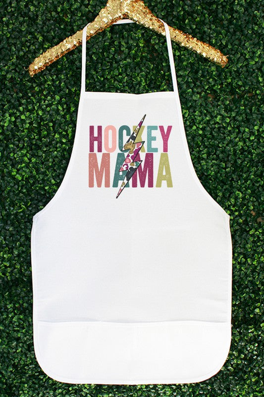 Hockey Mama Floral Bolt Kitchen Graphic Apron