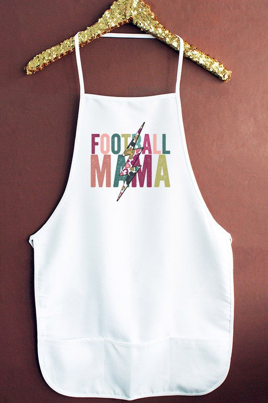 Football Mama Floral Bolt Kitchen Graphic Apron