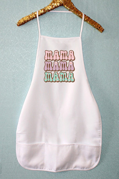 Mama Flower Letters Stack Kitchen Graphic Apron