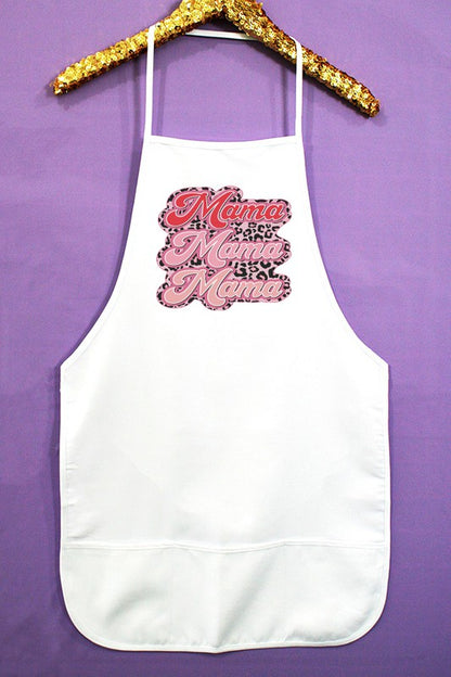 Pink Leopard Mama Stack Graphic Apron