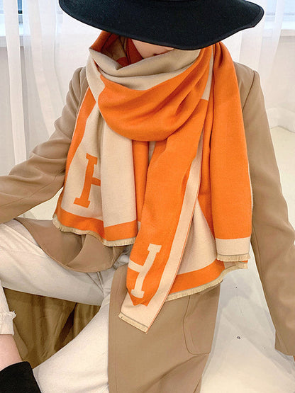 Original Warm Letter Print Shawl&Scarf by migunica