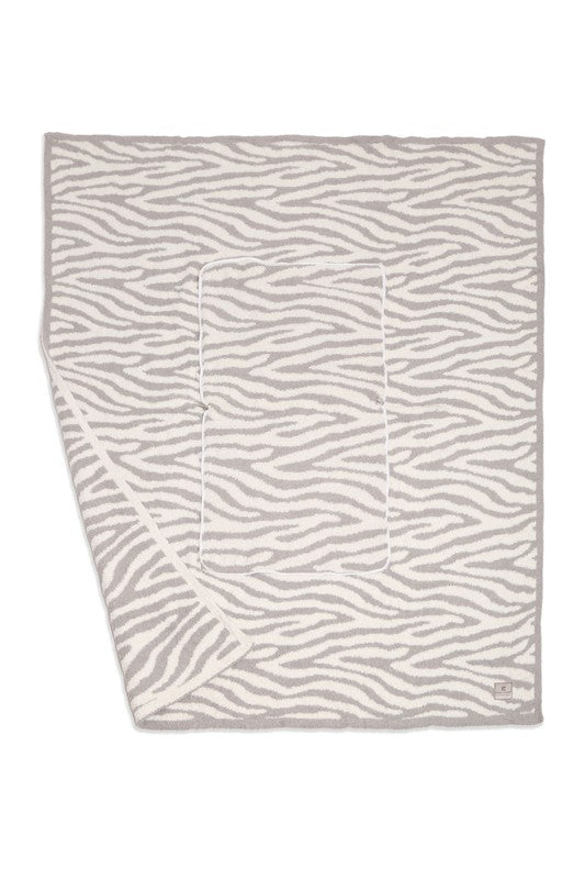 2 In 1 Zebra Print Throw Blanket & Pillow