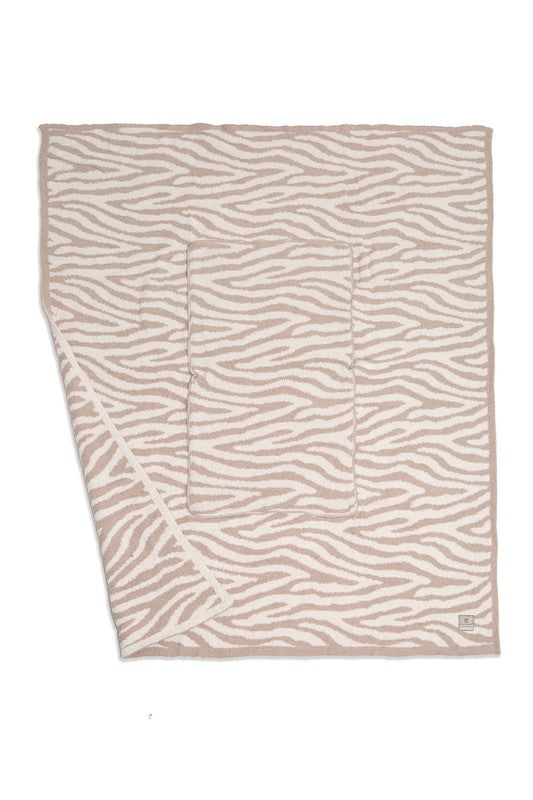 2 In 1 Zebra Print Throw Blanket & Pillow