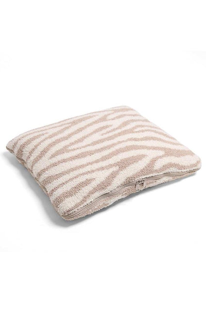 2 In 1 Zebra Print Throw Blanket & Pillow