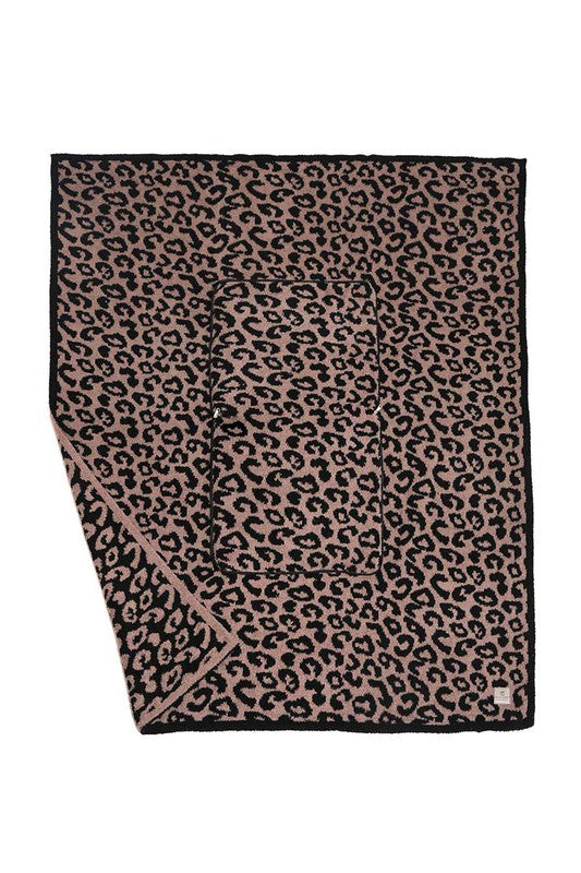 2 In 1 Leopard Print Throw Blanket & Pillow