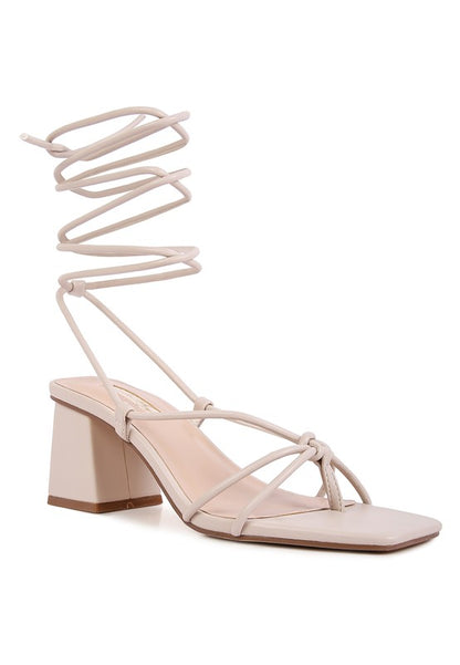 SPRUCE TIE UP BLOCK HEEL SANDALS