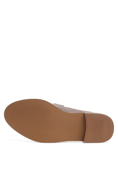 LENA Suede Walking Loafer Mules