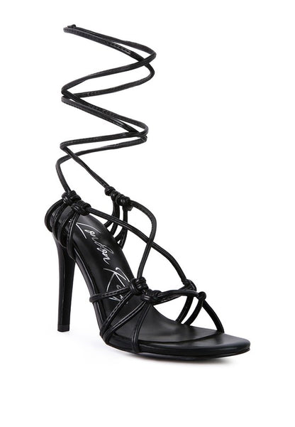 TRIXY KNOT LACE UP HIGH HEELED SANDAL