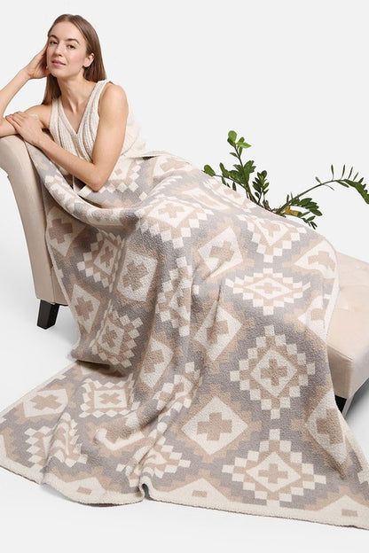 Tribal Geometric Print Luxury Soft Throw Blanket