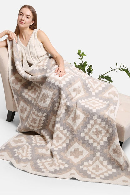 Tribal Geometric Print Luxury Soft Throw Blanket