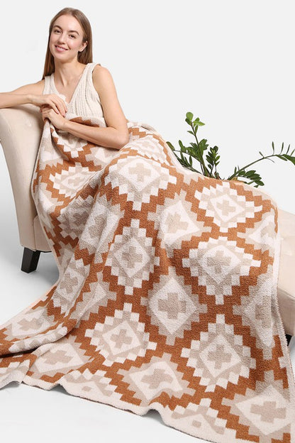 Tribal Geometric Print Luxury Soft Throw Blanket