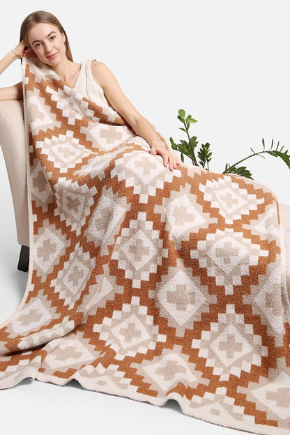 Tribal Geometric Print Luxury Soft Throw Blanket