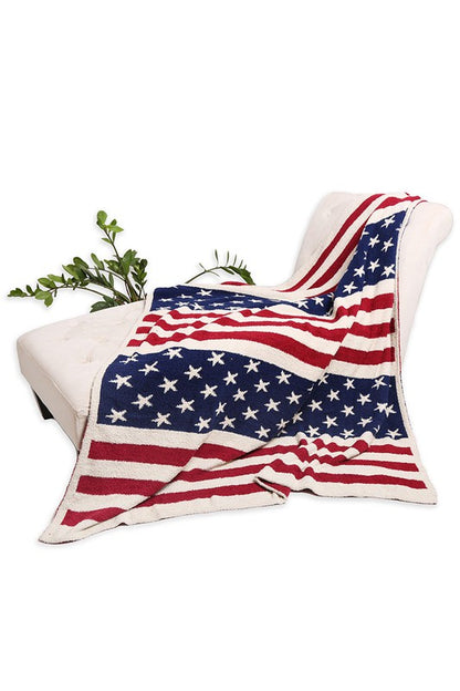 American Flag Print Luxury Soft Throw Blanket