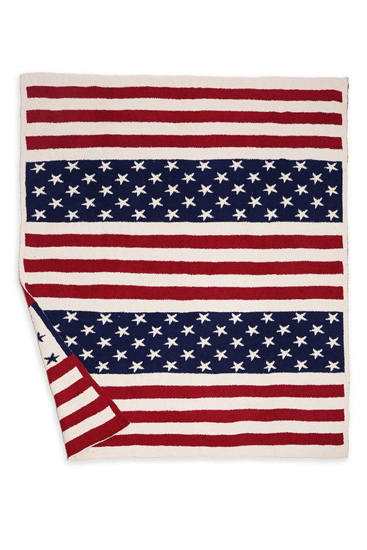 American Flag Print Luxury Soft Throw Blanket