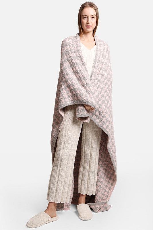 Houndstooth Pattern Luxury Soft Throw Blanket