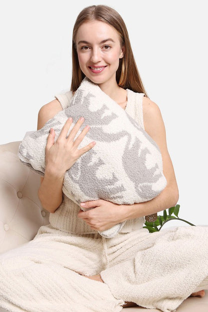 2 In 1 Elephant Print Throw Blanket & Pillow