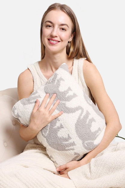 2 In 1 Elephant Print Throw Blanket & Pillow