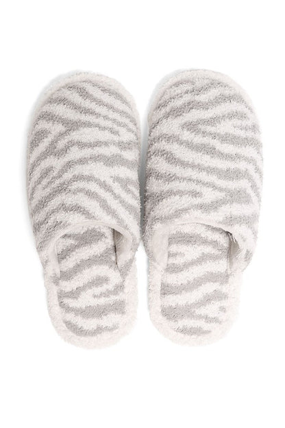 Winter Luxury Soft Zebra Pattern Slipper