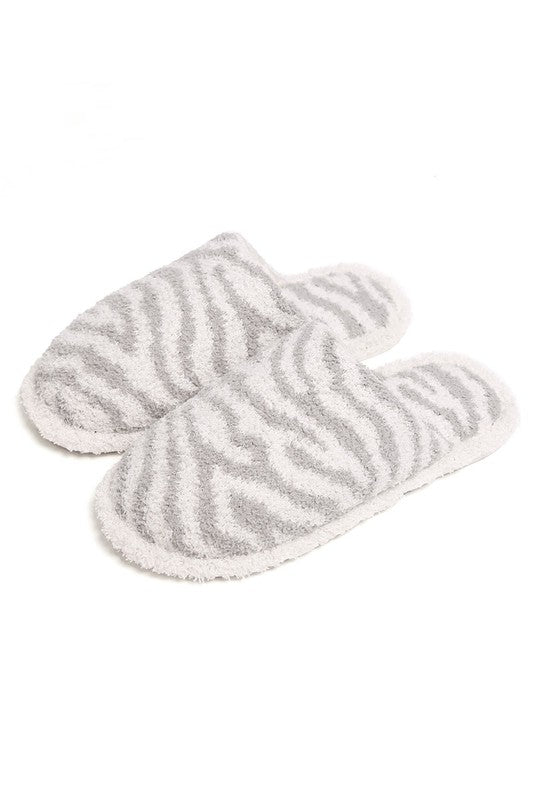 Winter Luxury Soft Zebra Pattern Slipper