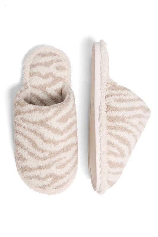 Winter Luxury Soft Zebra Pattern Slipper