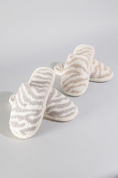 Winter Luxury Soft Zebra Pattern Slipper