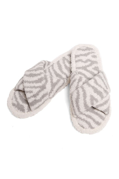 Luxury Soft Crossover Zebra Pattern Slipper