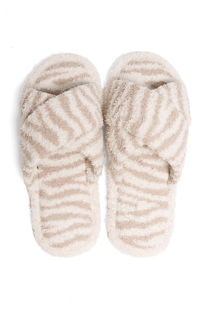 Luxury Soft Crossover Zebra Pattern Slipper