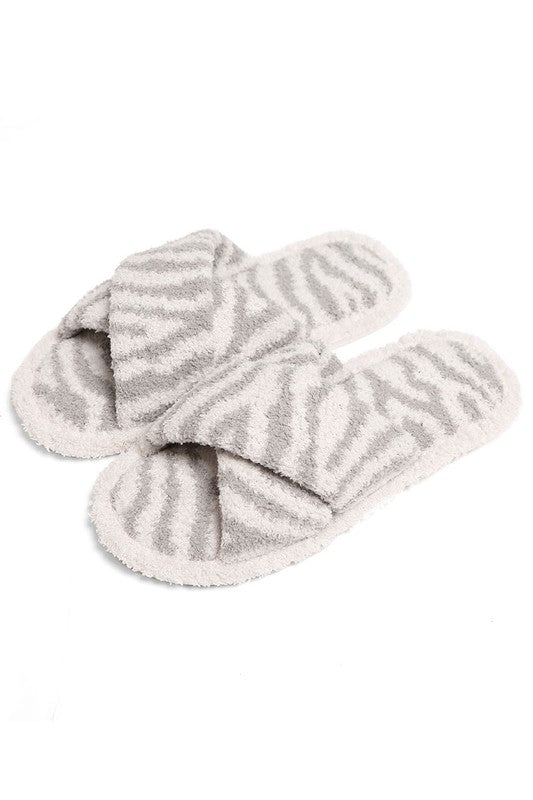 Luxury Soft Crossover Zebra Pattern Slipper