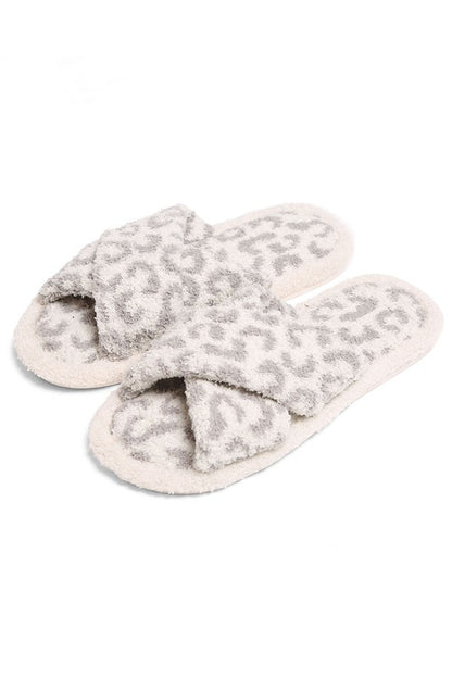 Luxury Soft Crossover Leopard Pattern Slipper