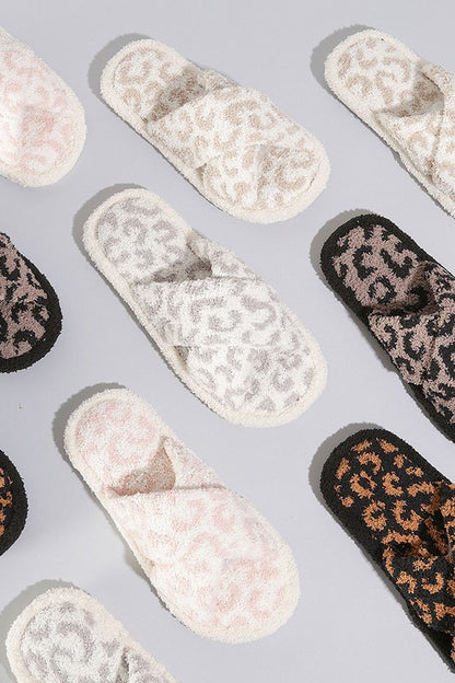 Luxury Soft Crossover Leopard Pattern Slipper