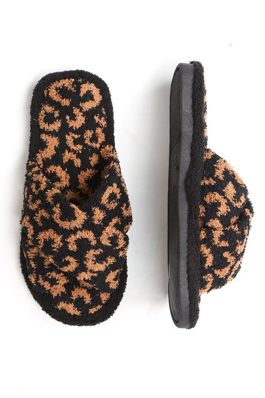 Luxury Soft Crossover Leopard Pattern Slipper