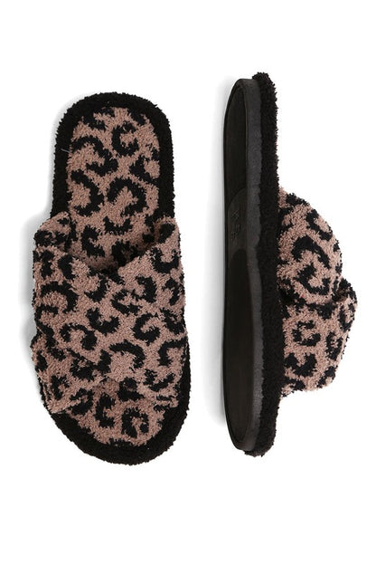 Luxury Soft Crossover Leopard Pattern Slipper