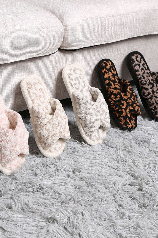 Luxury Soft Crossover Leopard Pattern Slipper