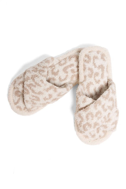 Luxury Soft Crossover Leopard Pattern Slipper