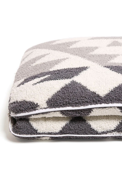 2 In 1 Boho Tribal Print Throw Blanket & Pillow