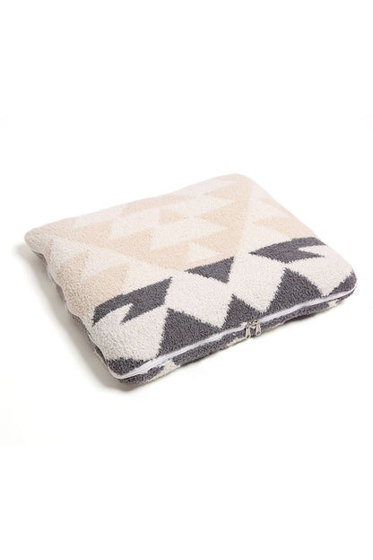 2 In 1 Boho Tribal Print Throw Blanket & Pillow