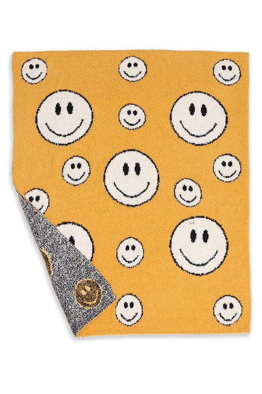 Happy Face Pattern Luxury Soft Throw Blanket