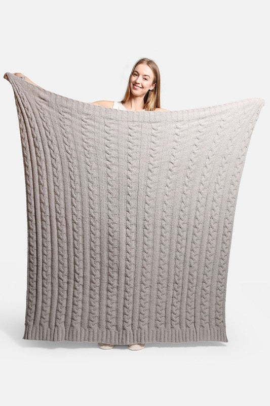 Braided Cable Knit Luxury Soft Throw Blanket