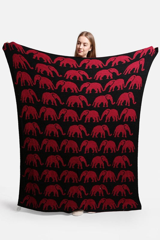 Elephant Pattern Luxury Soft Throw Blanket