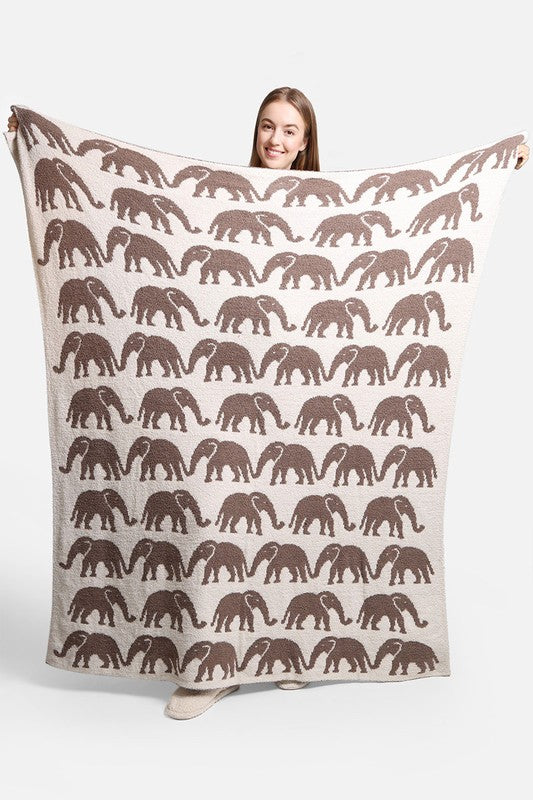 Elephant Pattern Luxury Soft Throw Blanket