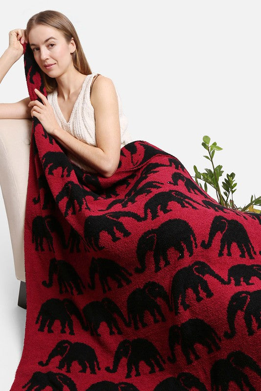 Elephant Pattern Luxury Soft Throw Blanket