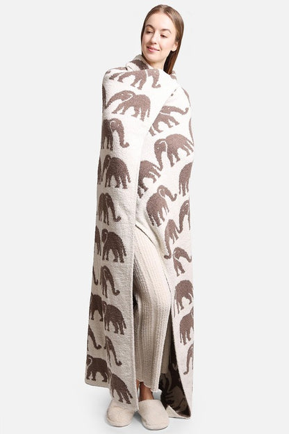 Elephant Pattern Luxury Soft Throw Blanket