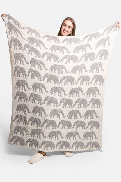 Elephant Pattern Luxury Soft Throw Blanket